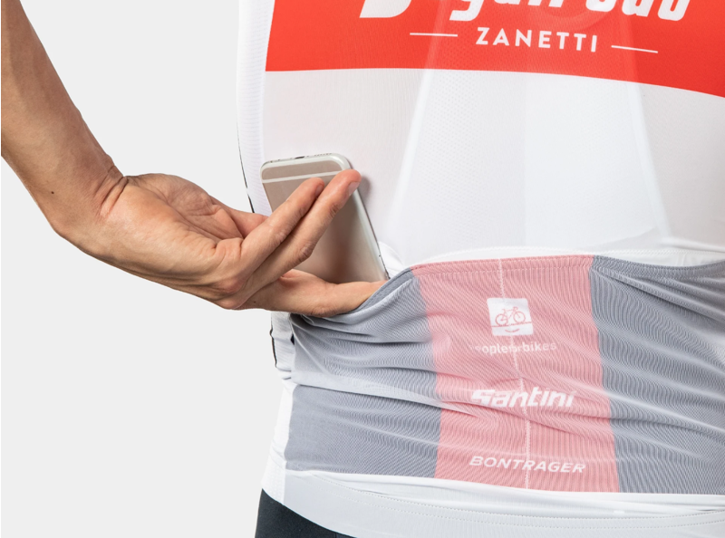 Santini Trek-Segafredo Team Short Sleeve Jersey in White/Blue Small-2